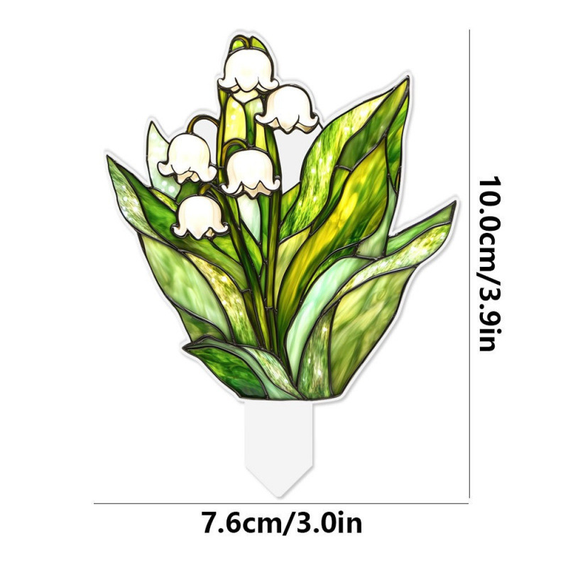跨境新款2D亚克力盆栽花盆栽装饰插件户外草坪装饰植物摆件|undefined
