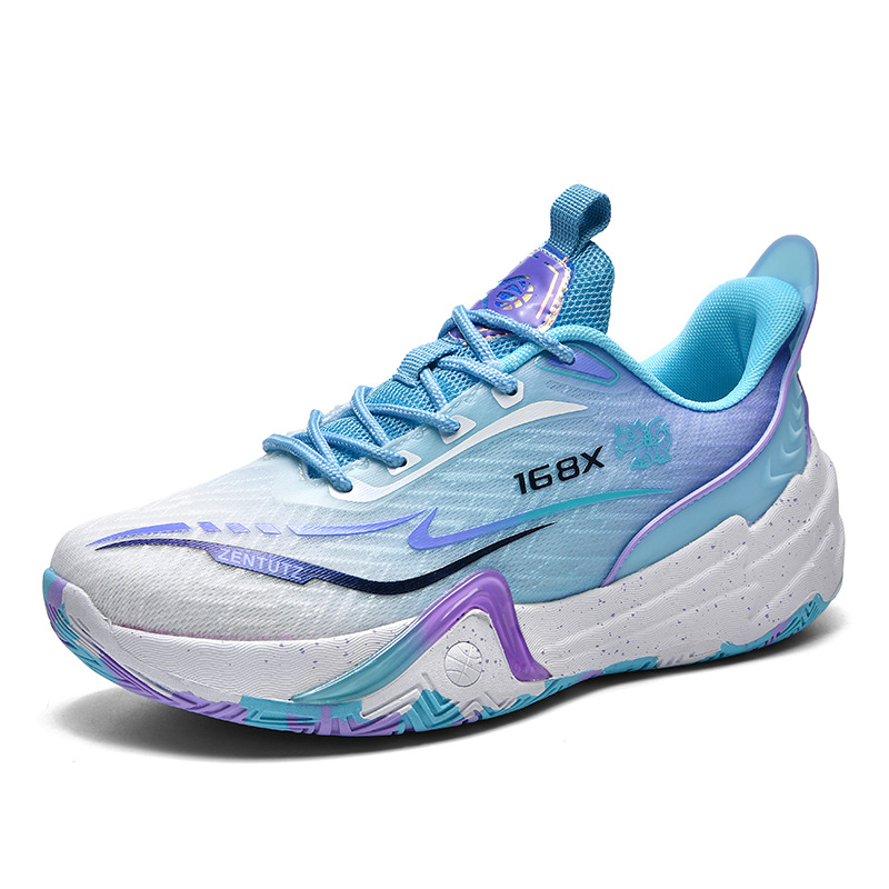 Primavera de moda nuevo tipo de zapatos de baloncesto Duan Duan para hombres mallas respirables zapatos de alta altura antideslizantes fricción sonido