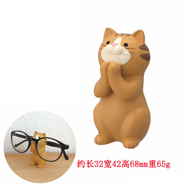 メガネホルダー ZAKKA 食料品イン猫ペンホルダー ペーパークリップ収納瓶 オフィス怠惰な携帯電話ホルダー 横置き装飾品