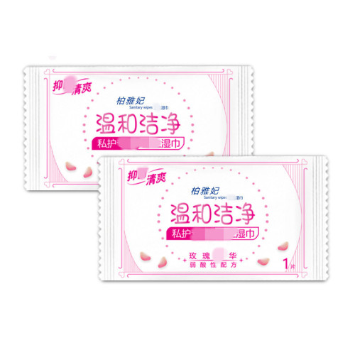 Baiyafei Rose-Infused Single-Wipe Wet Tissues – 1 Piece – Adult Pleasure & Intimate Care Product