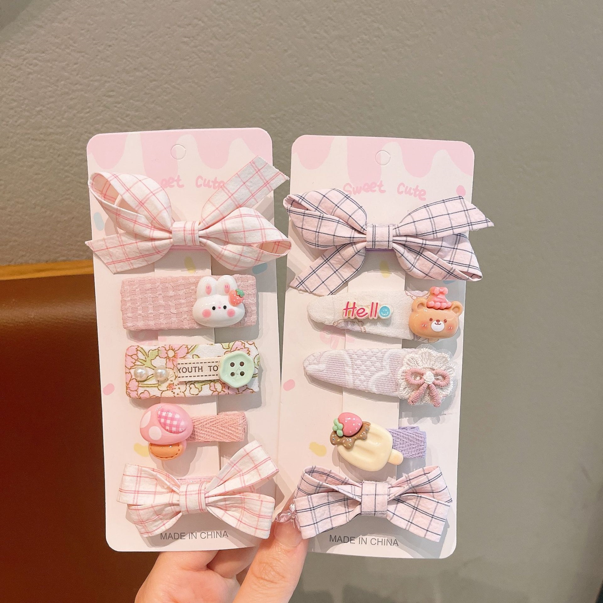 Coreana para niños rosa de encaje tela clip para el cabello nuevo arco de niñas dulce clip para el cabello joyas