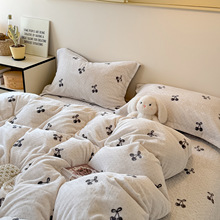 糯叽叽~秋冬床盖款牛奶绒四件套简约小清新少女心加绒加厚保暖绒4