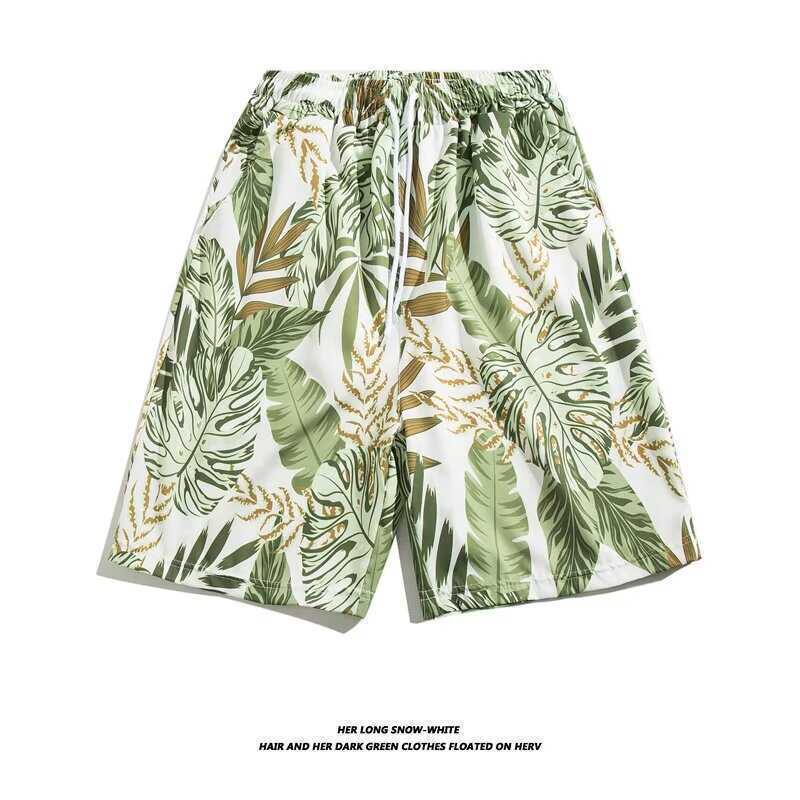 Men's Beach Printed Shorts Casual Sports Five-Point Large Pants Summer Men's Loose Seaside Vacation Quick-Drying Pants