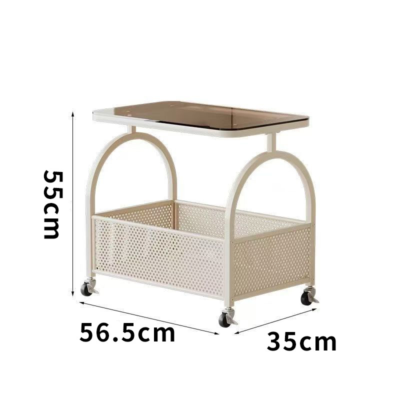 밀키 화이트 + 철제 예술 + 브라운 강화 유리