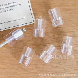 苹果18W20W充电头保护套咬线套器夹充电器壳透明色素材三件套线套