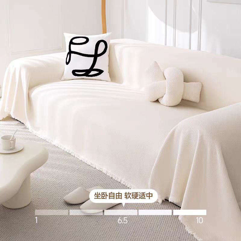 简约现代秋泰迪绒款沙发巾全包全盖四季通用沙发盖布防猫抓沙发罩|undefined
