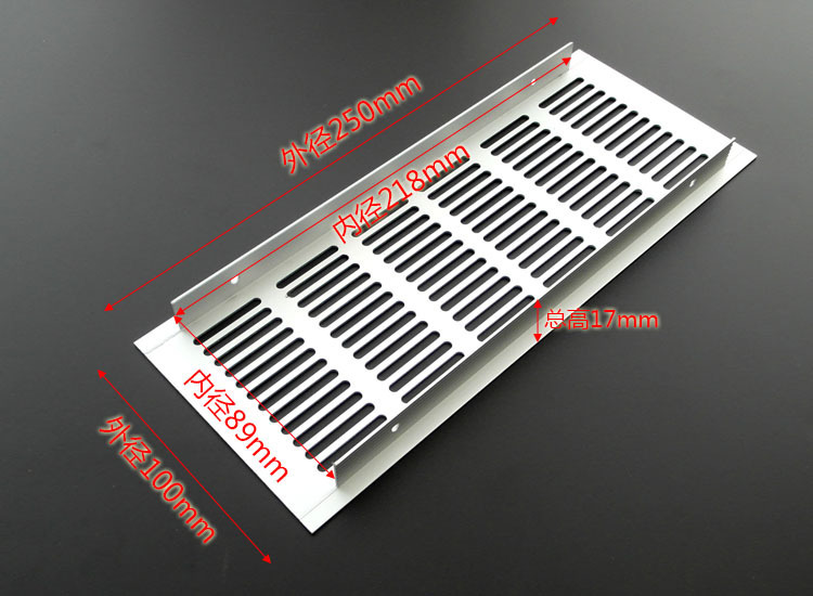 Fábrica al por mayor de aleación de aluminio red de ventilación rectangular armario ventilación de ventilación de ventilación de ventilación multipropósito