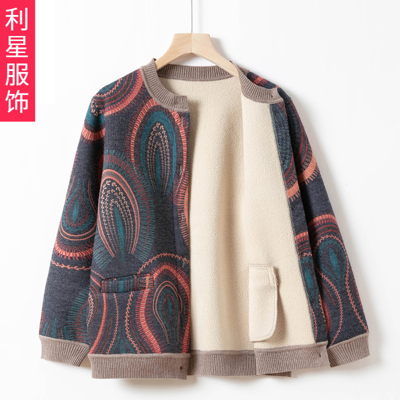 Middle-aged and elderly women's winter clothes, Grandma's coat, mom's autumn and winter new warm clothes, old lady's clothes, fleece-lined thickened Middle-aged and elderly women's winter clothes, Grandma's coat, mom's autumn and winter new warm clothes, old lady's clothes, fleece-lined thickened