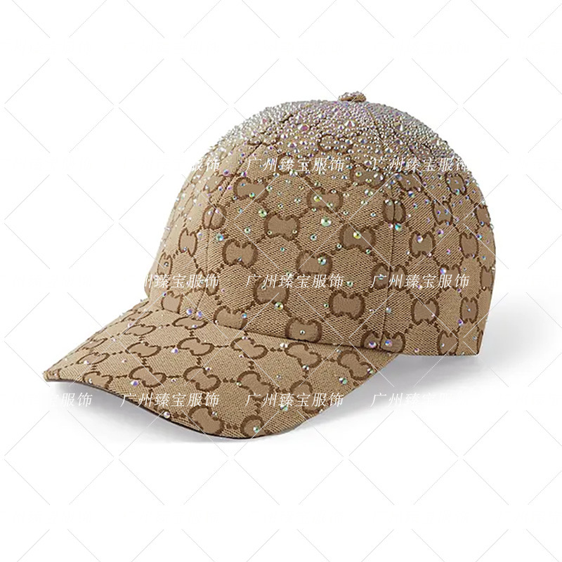G versión de alta gama moda clásica vieja gorra de béisbol con diamantes gorra de protección solar gorra de boca de pato para hombres y mujeres muestra cara pequeña