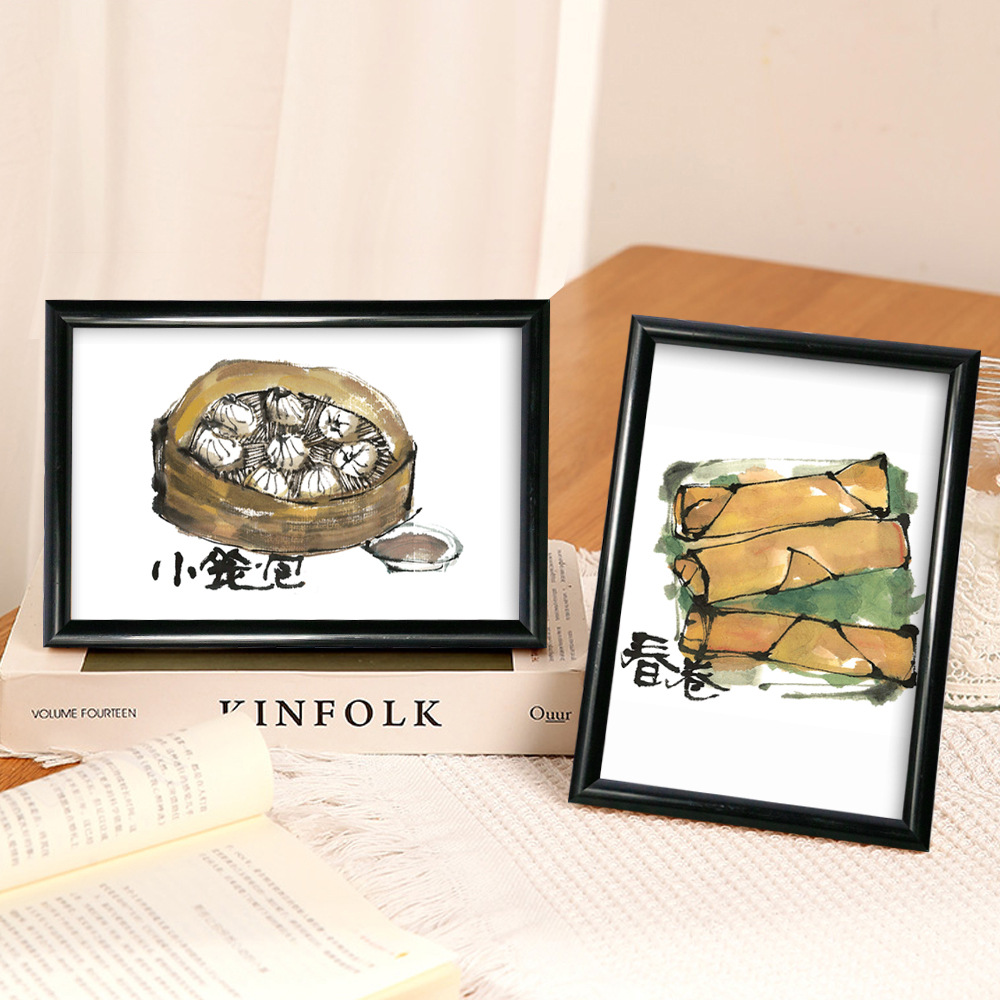 简约窄边PVC照片框海报广告展装裱挂墙外框证书拼图摆台画框批发|ms