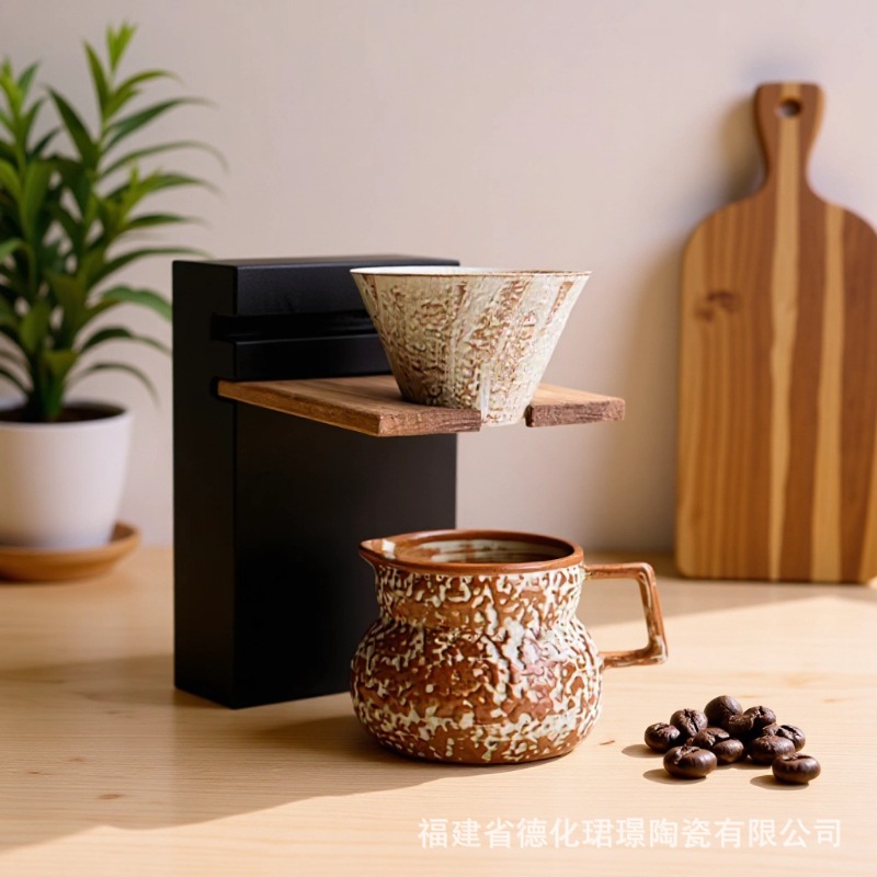 Conjunto de tazas de café de lavado de mano 2025 nuevo vintage taza de cerámica marca taza de lavado de mano taza de café set de cafetera