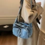 口袋多层女士收纳机车包