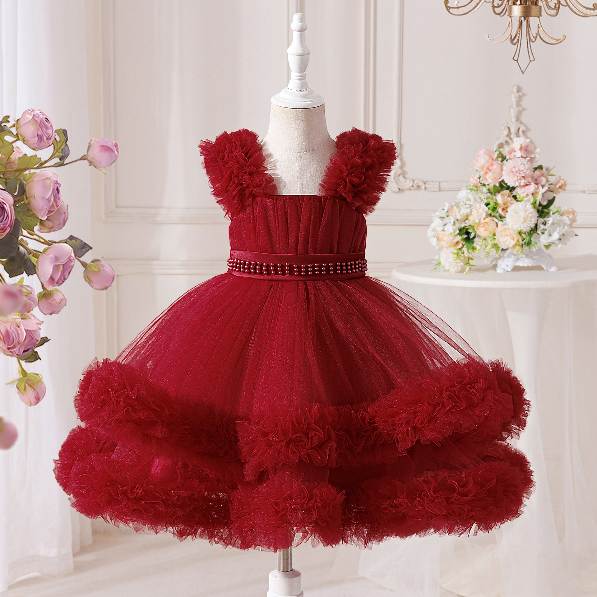 Cumpleaños vestido de bebé bebé vestido de princesa vestido de cumpleaños modelo de espectáculo de escenario infantil