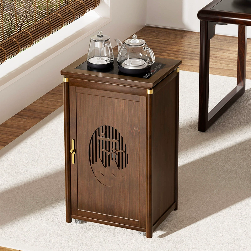 Мобильный чайный шкаф для домашней гостиной, небольшой чайный бар, чайный столик рядом с диваном, встроенный чайник и боковой шкаф для чайного столика.