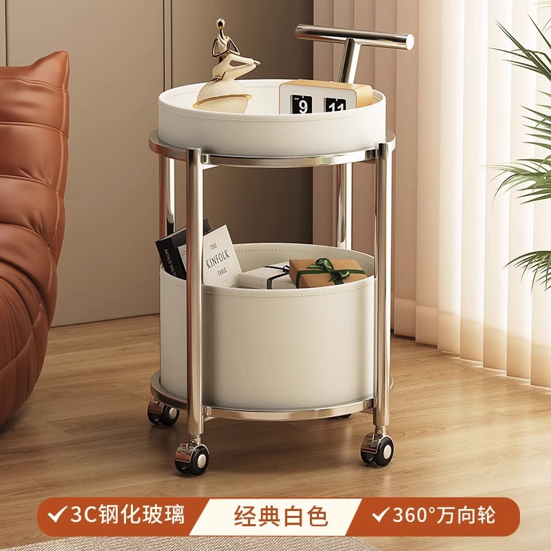 화이트 [이중 가죽 소재 수납 프레임 + 스테인리스 스틸 프레임]