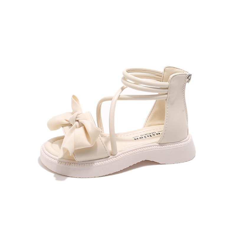 Zapatos de princesa con lazo para niñas Sandalias romanas altas para niños 2025 verano nuevo estilo estilo occidental zapatos de playa para niños grandes image 6