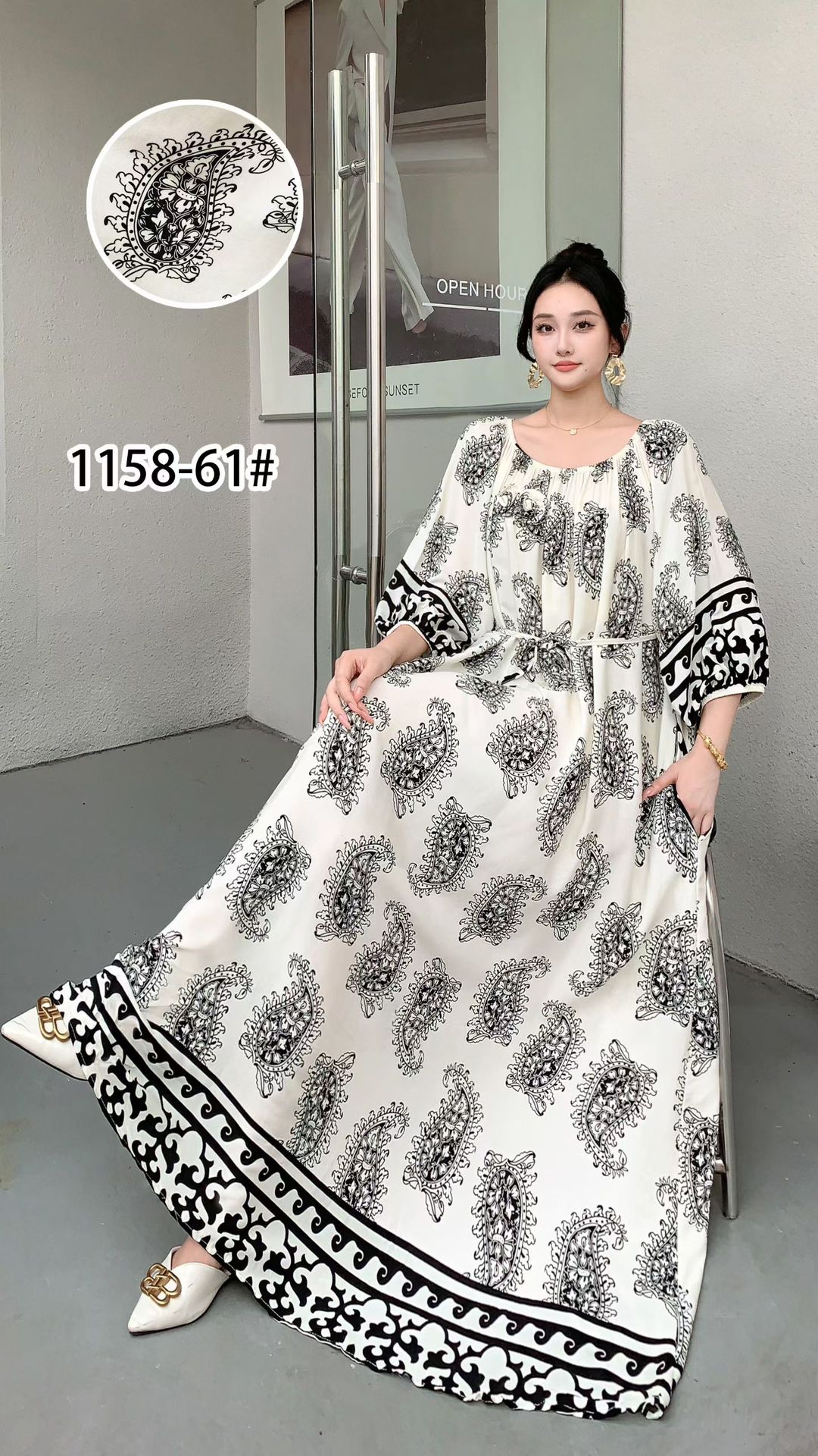 Ropa de mujer de talla grande transfronteriza europea y americana, vestido informal de algodón largo hasta la rodilla, holgado y cómodo, para verano, ropa de maternidad.