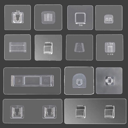 Punch-free Transparent Adhesive Patch Hook Storage Rack Paste-type Adhesive Toothbrush Holder Dormitory Nail-free Simple Adhesive Patch