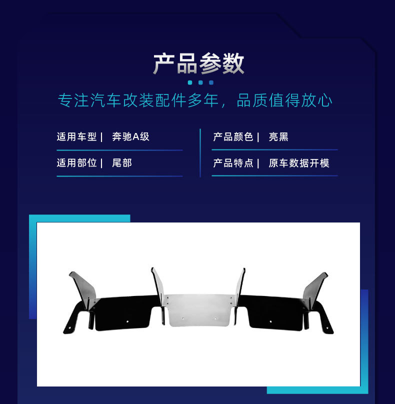 Suitable for Mercedes-Benz A-Class W176 A45 2013-18 Amg Tail Lip Rear Lip Blade Spoiler Cross-Border Modification