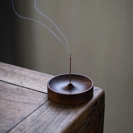 （跨境代发）北美黑胡桃家用线香底座实木香炉茶道禅意香插檀香沉