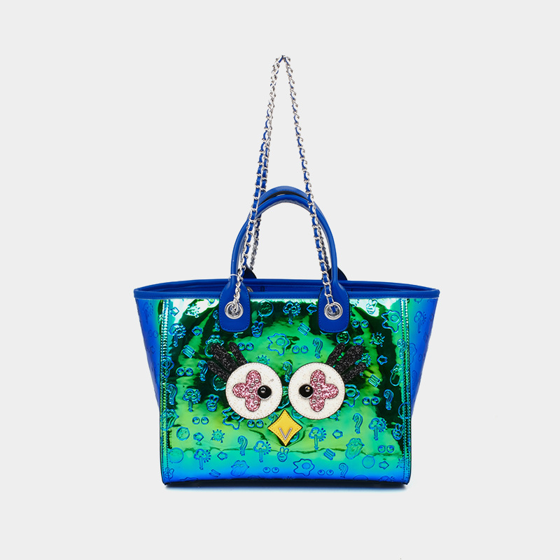 Material especial de mujer 2025 animal portátil estampado de metal de gran capacidad bolsa de cadena portátil bolsa 2781 #