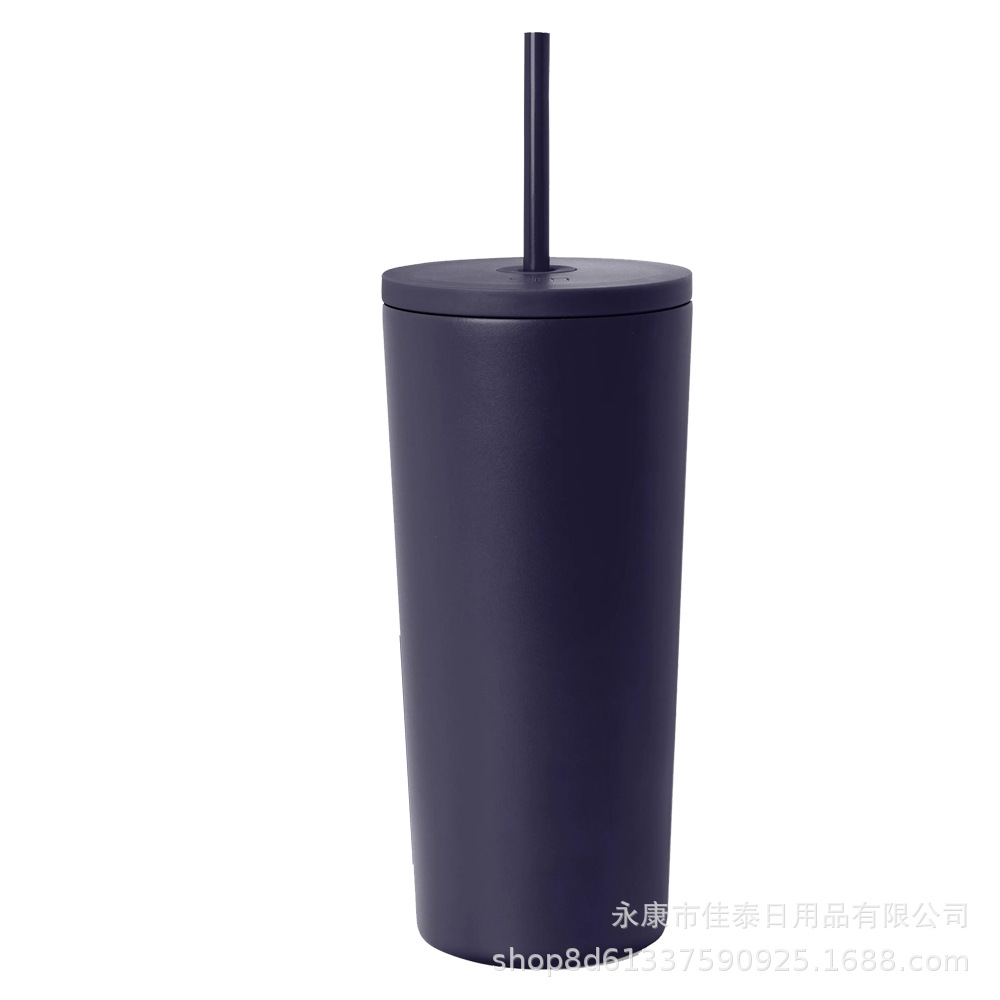 2023 nueva taza de café del acero inoxidable de la taza del vacío con la taza vendedora caliente transfronteriza de la paja 12oz16oz24oz