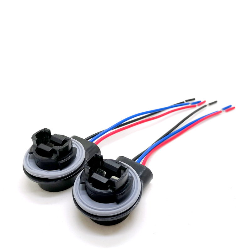 En stock y entrega rápida coche LED bombilla señal de freno 3057 conector arnés cableado 3157 portalámparas