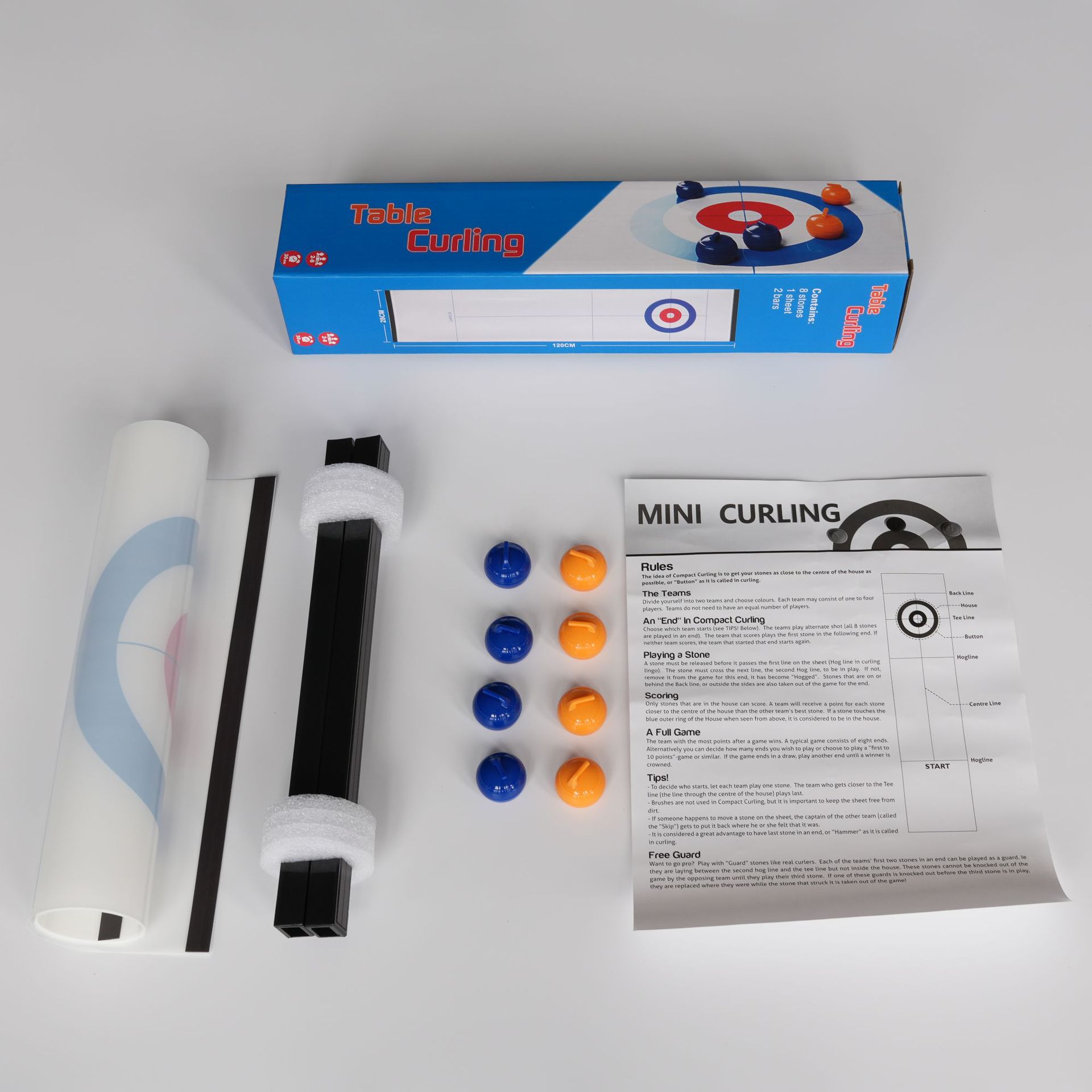 Juguetes de escritorio para niños transfronterizos Batalla doble Descompresión Deportes Curling Team Juego Mini mesa Curling Ball