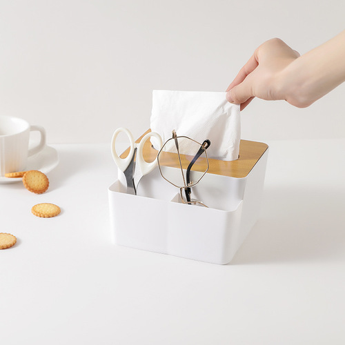 Simple desktop tissue paper box home restaurant coffee table remote control separated paper box gift advertising logo