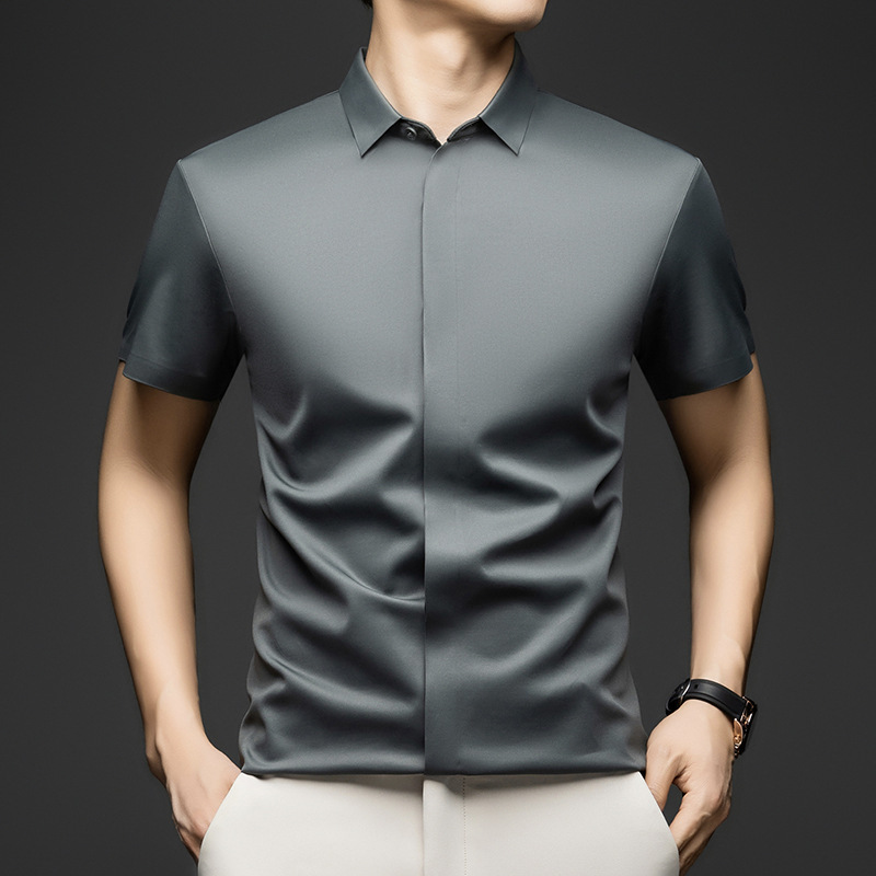 80-Count Linen and Mulberry Silk Seamless Shirt for Men, 2026 Summer New Style, Turn-Down Collar, Ice Silk Breathable Cool Shirt for Men 80-Count Linen and Mulberry Silk Seamless Shirt for Men, 2026 Summer New Style, Turn-Down Collar, Ice Silk Breathable Cool Shirt for Men
