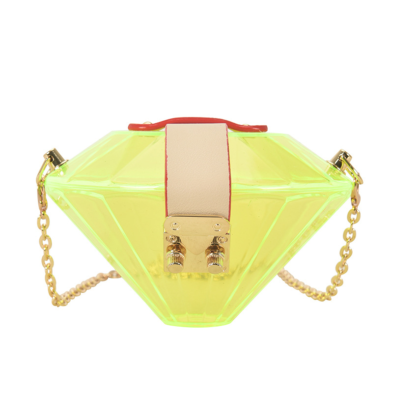 New Diamond-shaped Transparent Candy Color Shoulder Bag Wholesale Nihaojewelry display picture 2