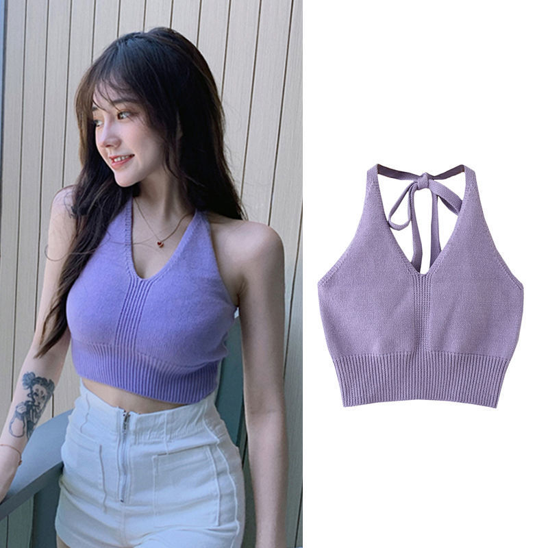 Women's Lace-up Vest Knitwear Tank Tops Fashion Solid Color display picture 1