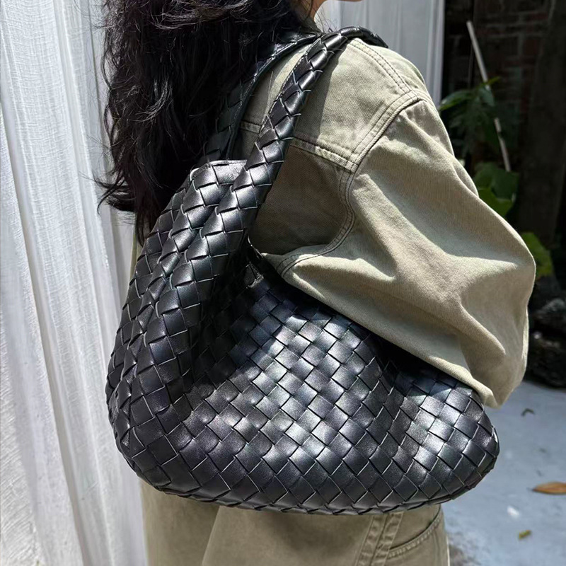 Campana Handwoven Bag Genuine Leather Women's Hobo Armpit Bag Commuter Tote Bag Large Capacity Shoulder Bag for Women Campana Handwoven Bag Genuine Leather Women's Hobo Armpit Bag Commuter Tote Bag Large Capacity Shoulder Bag for Women