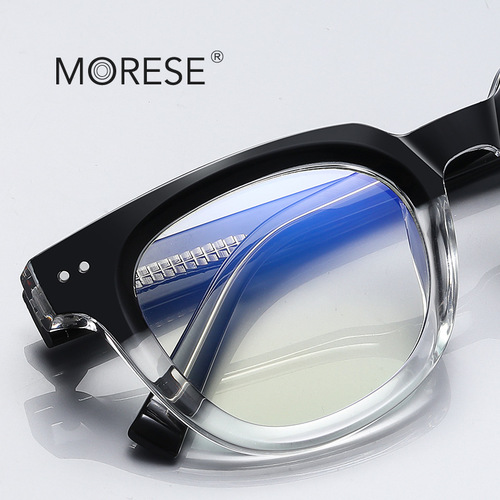 Retro Korean flat mirror simple rivet anti-blue light glasses men's 2120 imitation plate material propionic acid CP ferrule optical frame