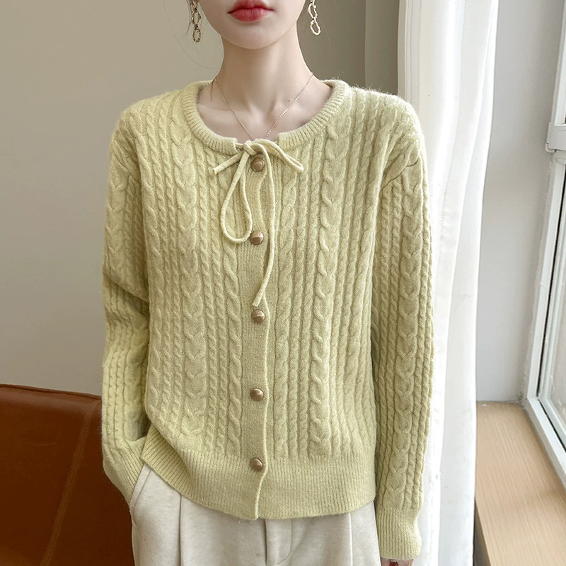 Demi-season cardigan with a round collar, sweater, design jacket, oversize, trend of season