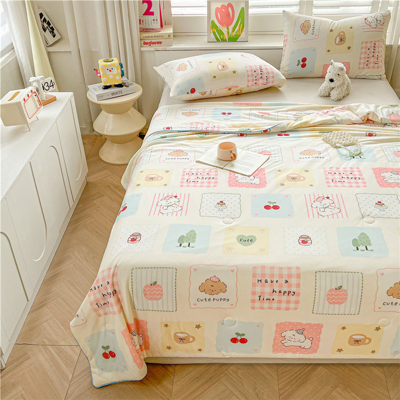 A級ベビー・マタニティグレード大豆繊維ニット綿夏用掛け布団、洗濯機で洗える夏用子供用薄掛け布団、ギフト用エアコン掛け布団