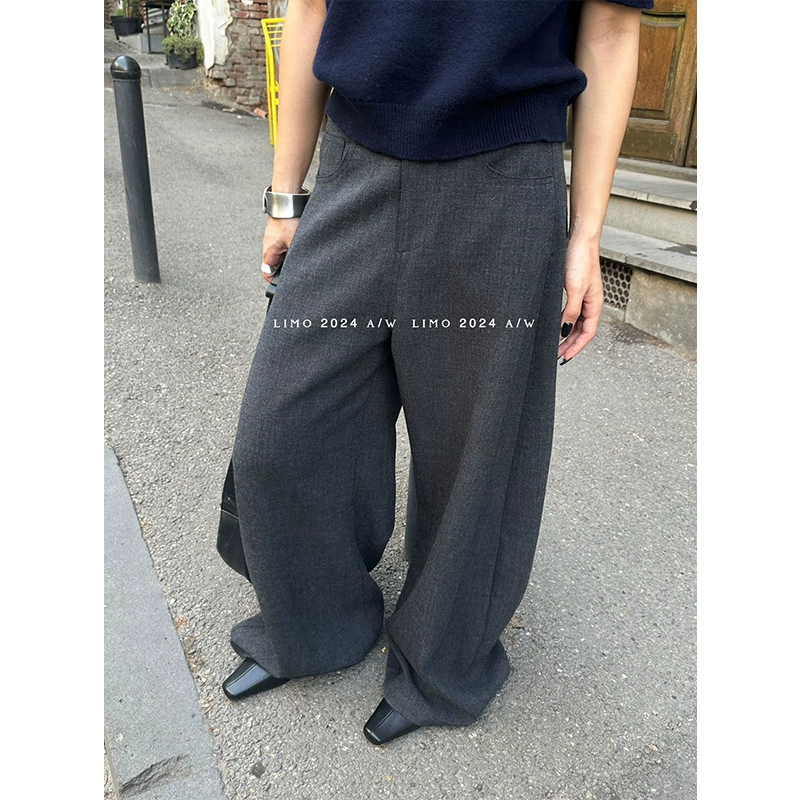 THE LIMO Осенние свободные повседневные брюки с высокой талией, согнутые ножки, широкие брюки, тонкие, дикие штаны