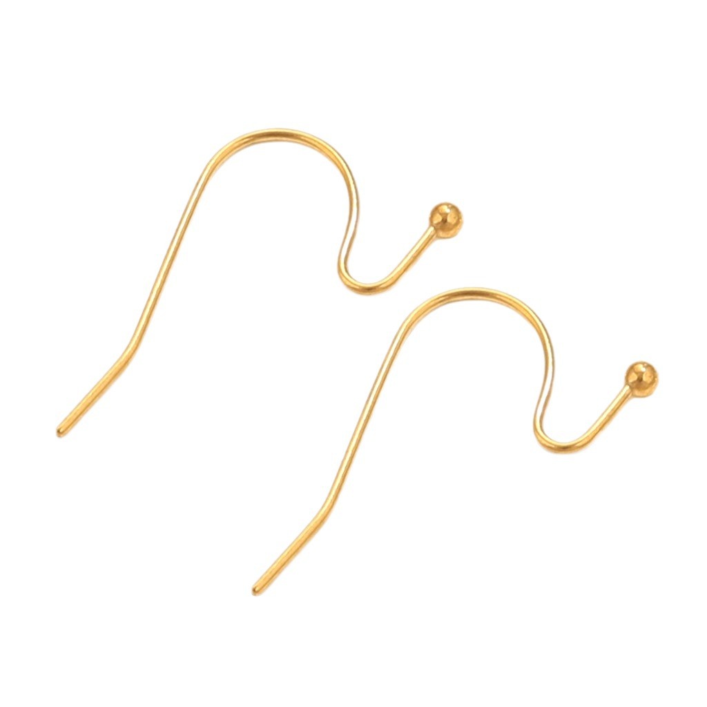 Acero inoxidable con gancho de perlas de aretes de soldadura de peces DIY joyería bolas de aretes de aretes