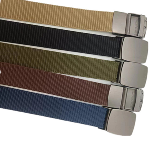 Nylon buckle belt, canvas woven belt, young men's student trousers belt, wholesale toothless buckle, convenient and easy to use