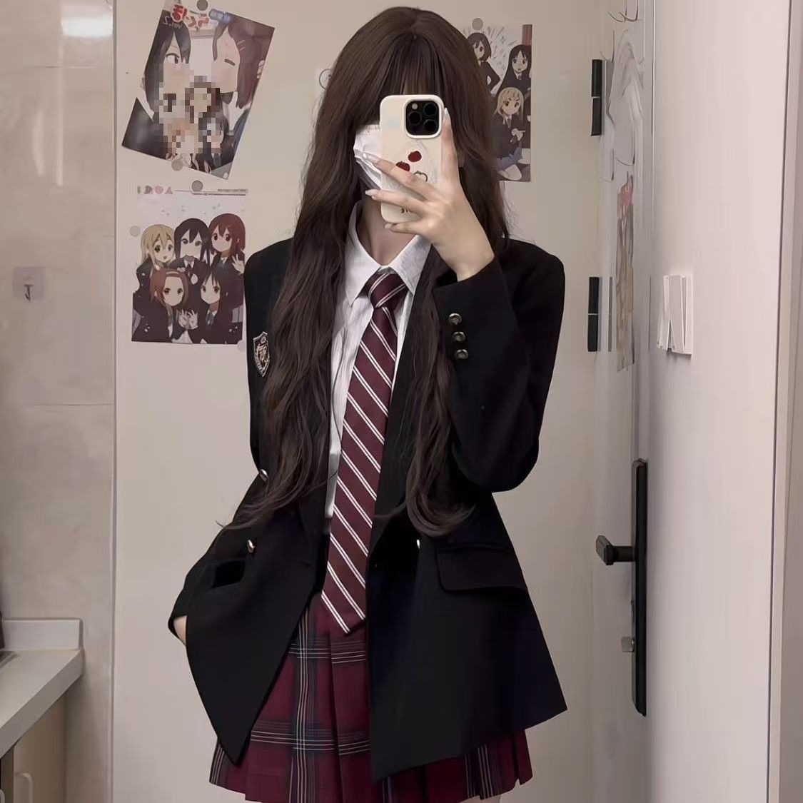 Petite Women's Blazer Spring and Autumn Uniform College Japanese Style Student School Supply Waist-Cinching Suit for Female College Students
