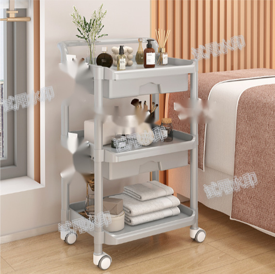 Nuevo modelo de plástico completo de cajón doble de tres capas grises * 0x0cm * *