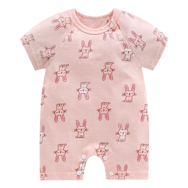 Baby Jumpsuit Summer New Style Pure Cotton Romper Newborn Clothes Unisex Short-Sleeve Thin Open-Crotch Crawling Suit