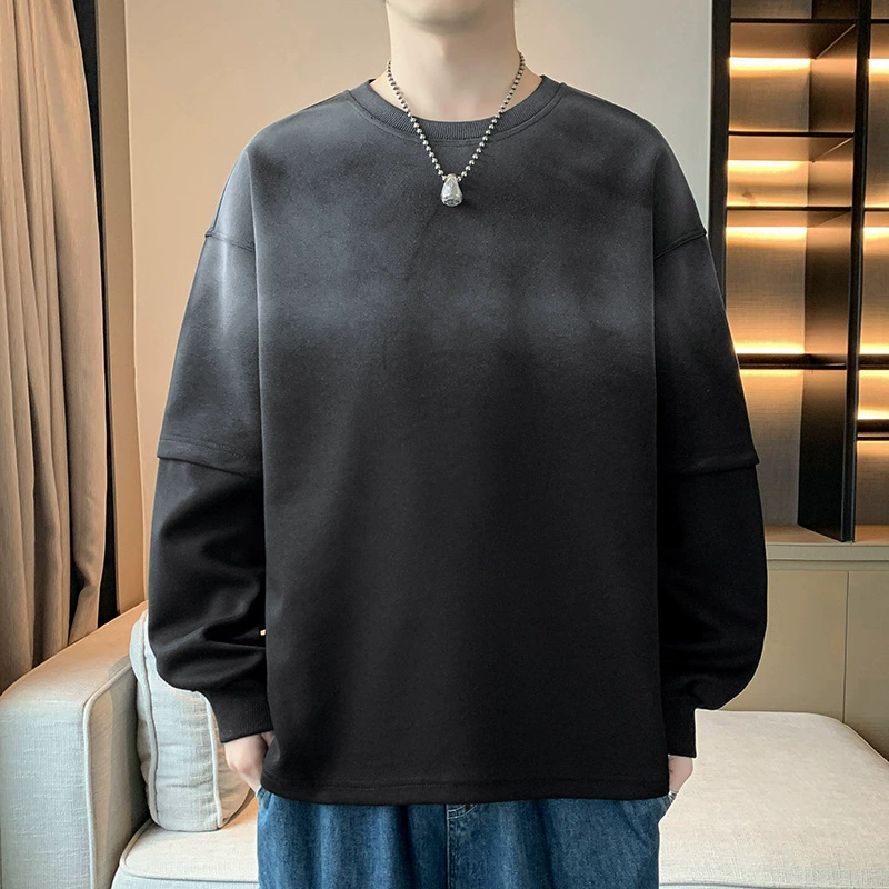 Бесплатная доставка 2025 весна и осень новые мужские свитера повседневные дикие молодые красивые футболки с длинными рукавами круглый 2025