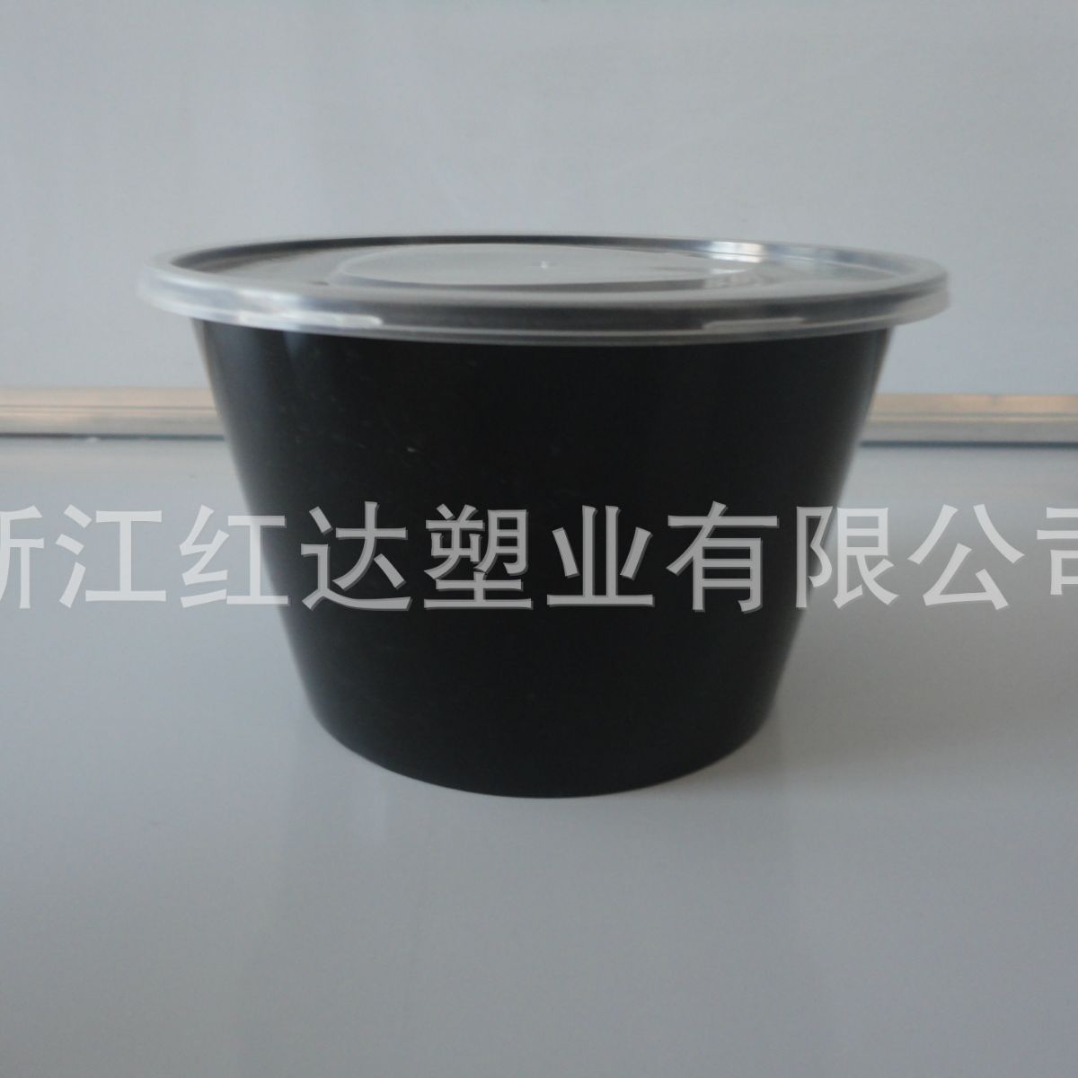 一次性餐盒一次性饭盒黑色圆形打包餐盒1000ml重26g加厚包装盒
