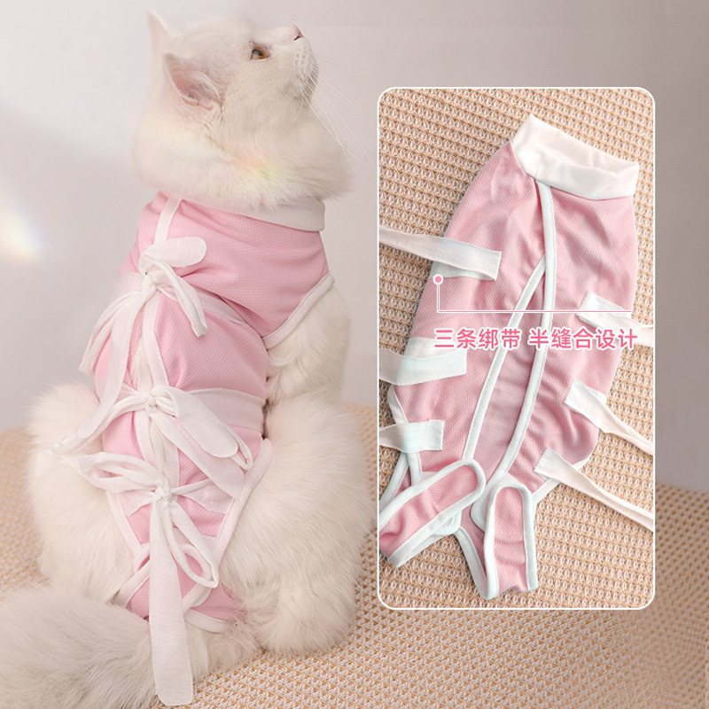 Female cat sterilization clothing, cat clothing, pet breathable surgical clothing, kitten weaning clothing, male cat anti-licking surgical clothing, cat clothing