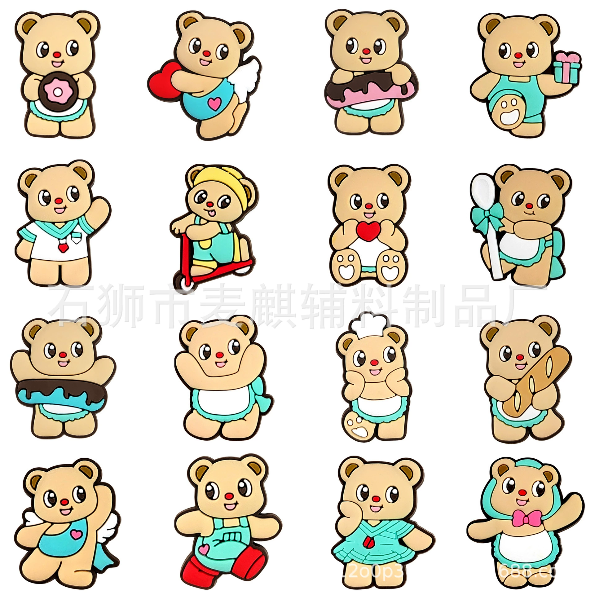 Обувь Butter Bear, обувь с цветочным принтом в виде крокодила, аксессуары для самостоятельного изготовления, высококачественные милые съемные аксессуары с пряжкой для обуви из мягкой резины из ПВХ