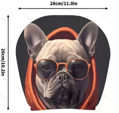 Universal seat cover — best-selling universal pullover printed car headrest - orange-hat-puppy-double-sided-printing-1-piece