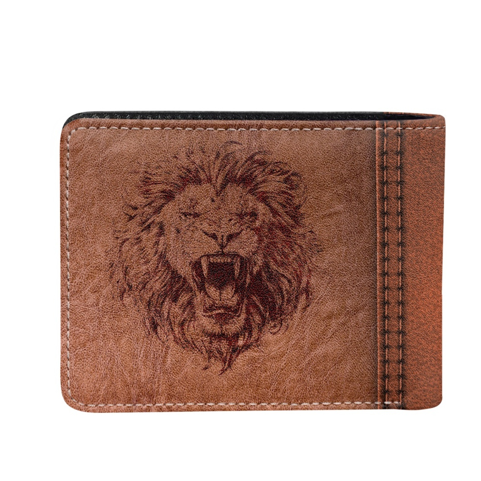 Lion Head Mens Wallet Cross-border PU Business Card Bag Lightweight Multi-card Travel Portable