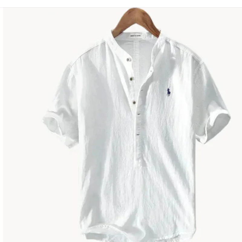 2026 European and American Cross-Border Summer New Men's 3D Printed Stand-Up Collar Breathable Loose Outdoor Casual Short-Sleeved Shirt 2026 European and American Cross-Border Summer New Men's 3D Printed Stand-Up Collar Breathable Loose Outdoor Casual Short-Sleeved Shirt