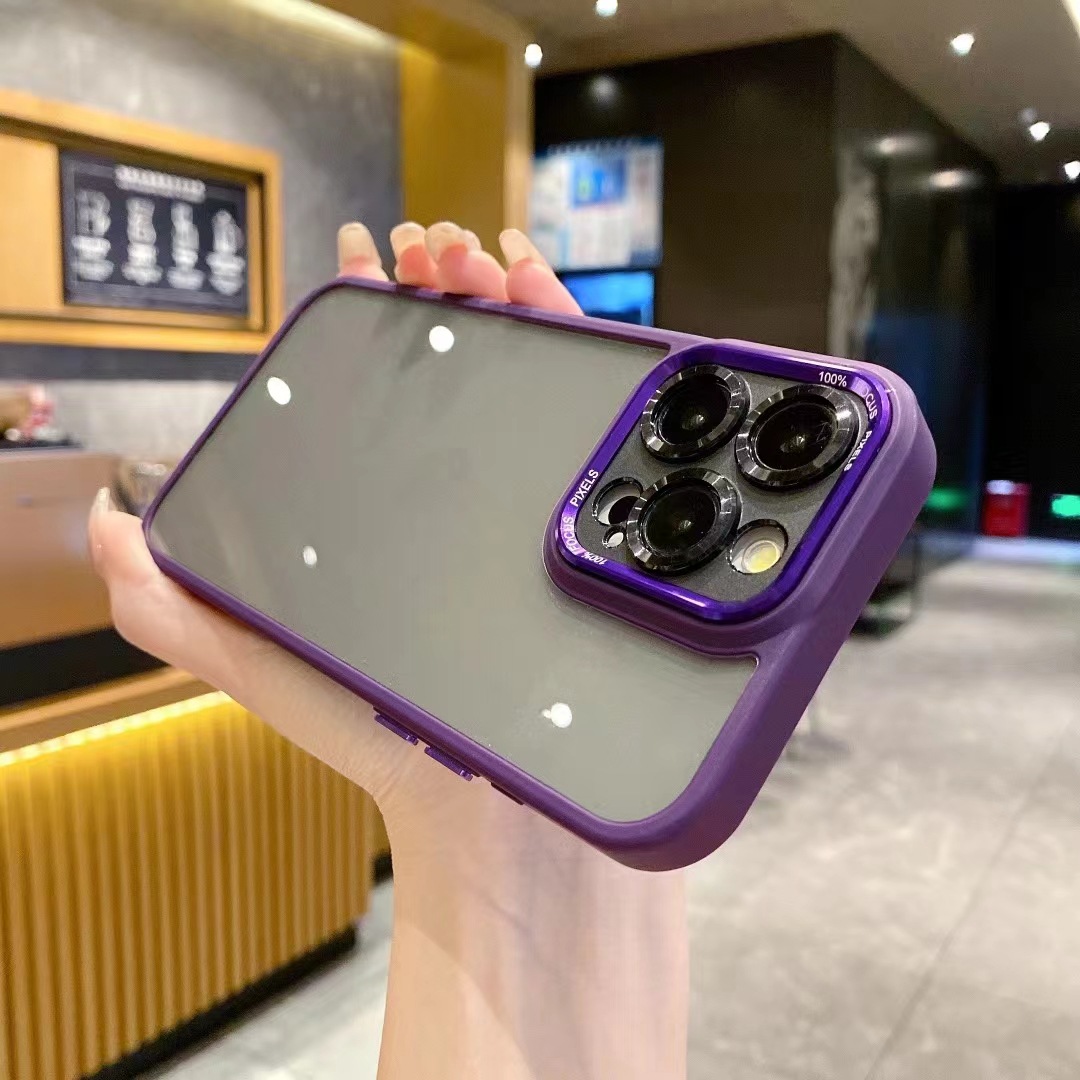 Lente de metal simple y de alta calidad para iPhone13 funda para teléfono móvil 15ProMax Apple 14 hombres y mujeres 12 nuevos